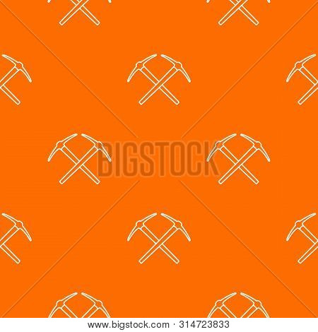 Mining Pickaxe Pattern Vector Orange For Any Web Design Best