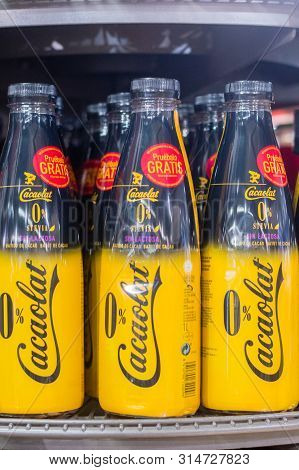 Escaldes-engordany, Andorra - June 3, 2019: Bottles Of Cacaolat Coffee Drink.