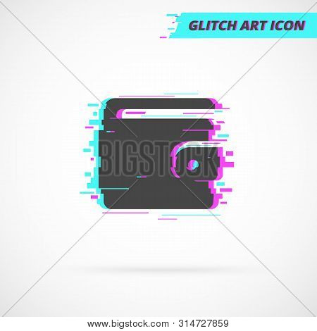 Flat Wallet Money Bag Glitch Isolated Icon