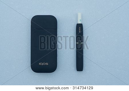 Caslano, Ticino, Switzerland - 26th July 2019 : Picture Of Iqos A New Heat-not-burn Tobacco Product 