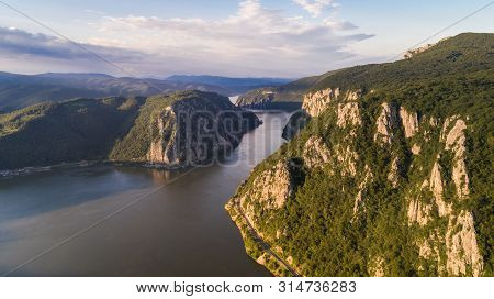 Landscape In The Danube Gorges. Cazanele Mari Seen From The Romanian Side