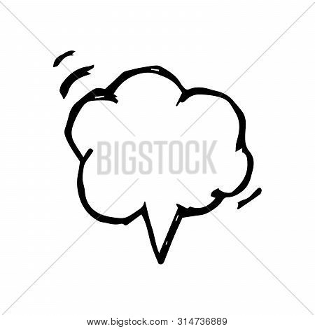 Sketch Speech Bubble. Hand Drawn Blank Speech Bubble. Dialog Empty Cloud On White Background. Vector