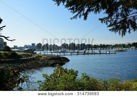 Victoria Landscape As Seen From The Songhees Walkway In Esquimalt. Come Enjoy Your Vacation In Victo