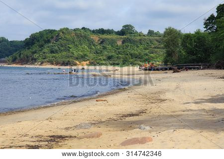 Beautiful Landscape Of The Baltic Sea Coast With The Sandy Beach.