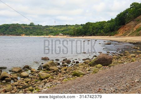 Beautiful View Of The Baltic Sea Coast With The Sandy Beach.