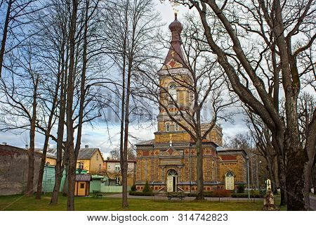 View Of The Estonian Apostolic Orthodox Parnu Transformation Of Our Lord Church. Was Built From Yell