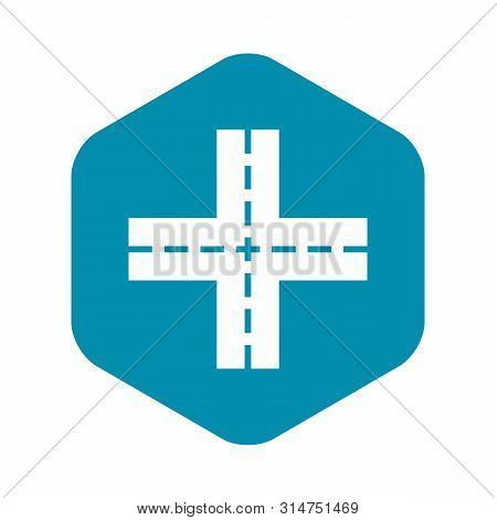 Crossing Road Icon. Simple Illustration Of Crossing Road Vector Icon For Web