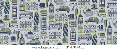 London Pattern Seamless Design. Decoration Textile And Paper Series