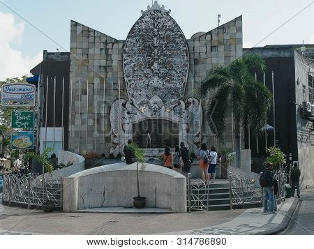 Kuta, Indonesia - June, 17, 2017: Morning Wide View Of The Bali Bombing Memorial At Kuta, Bali