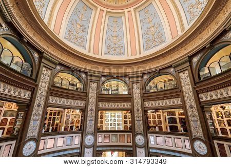 San Francisco, California - July 30, 2019: Interior Of San Francisco Columbarium.