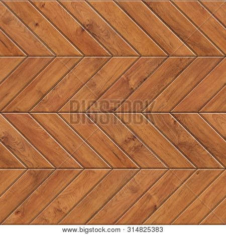 Seamless Texture Of Chevron Wooden Parquet. High Resolution Pattern Of Natural Wood
