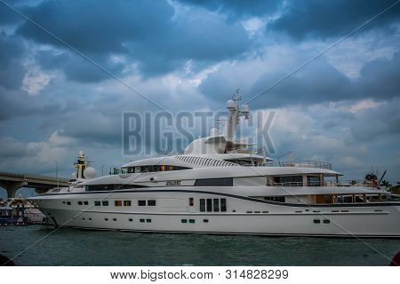 A Beautifully And Privately Owned Huge Boat In Miami, Florida