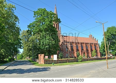 View Of Haynrikhsvalde's Lutheran Church (1869). Slavsk, Kaliningrad Region