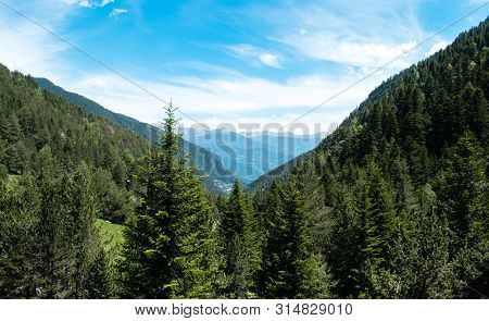Beautiful Landscape Mountains In Summer At Parc Natural Del Comapedrosa, Andorra