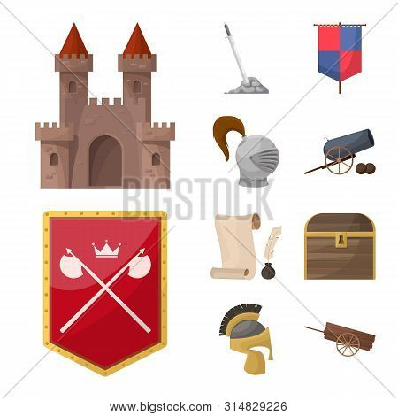 Vector Design Of Medieval And History Icon. Set Of Medieval And Tournament Vector Icon For Stock.