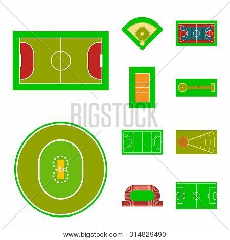 Vector Illustration Of Field And Plan Icon. Collection Of Field And Grass Stock Symbol For Web.