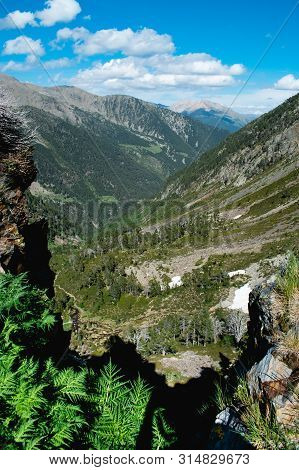 Beautiful Landscape Mountains In Summer At Parc Natural Del Comapedrosa, Andorra