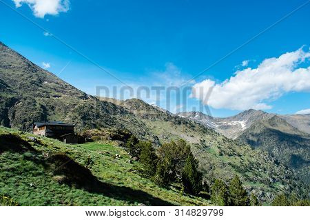 Beautiful Landscape Mountains In Summer At Parc Natural Del Comapedrosa, Andorra