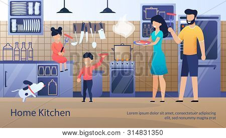 Home Kitchen Modern Appliances And Furniture Online Store Flat Vector Advertising Banner Or Poster T