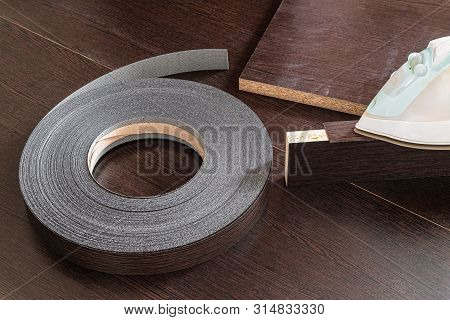 Roll Melamine Edge For Finishing Of Furniture And Smoothing-iron Used For Gluing Edges. Edging Tape 