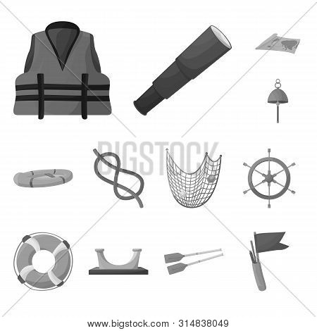 Isolated Object Of Nautical And Voyage Icon. Collection Of Nautical And Seafaring Vector Icon For St