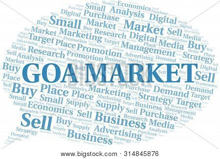 Goa Market Word Cloud. Vector Made With Text Only