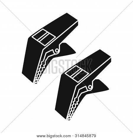 Vector Design Of Clothespeg And Peg Logo. Set Of Clothespeg And Laundry Vector Icon For Stock.