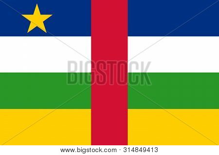 The Flag Of Central African Republic. Vector Illustration. Bangui