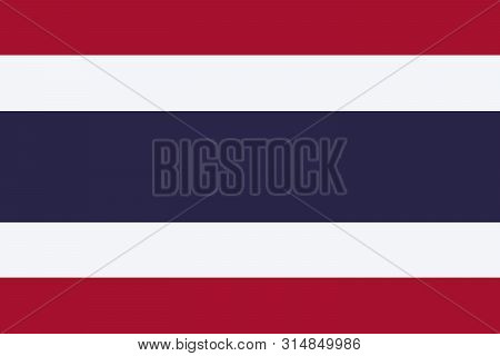 Thailand Vector Flag. The Flag Of Kingdom Of Thailand. Trairanga. Bangkok