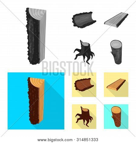 Vector Design Of Tree And Raw Icon. Set Of Tree And Construction Stock Vector Illustration.