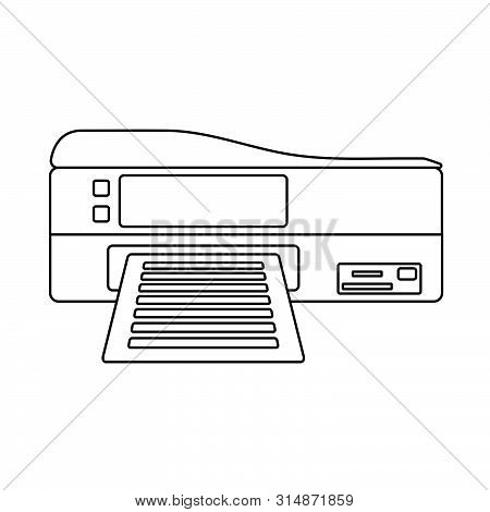 Printer Icon. Outline Simple Design With Editable Stroke. Vector Illustration.