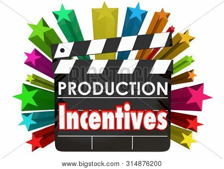 Production Incentives Movie Film Subsidies Clapper Board 3d Illustration