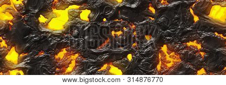 3D Illustration. Volcano- Background Magma