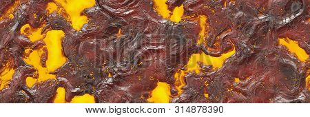 3D Illustration. Volcano- Background Magma