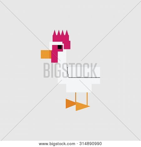Cute 8 Bit Rooster Vector & Photo (Free Trial) | Bigstock