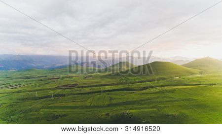 Armenia. Stunning Landscape From The Border Of Lori And Aragatsotn Regions. Colorful Fields And Mead