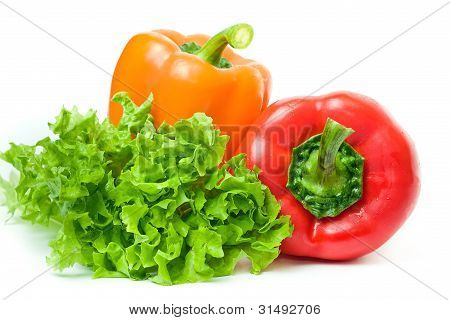 iki biber ve salata
