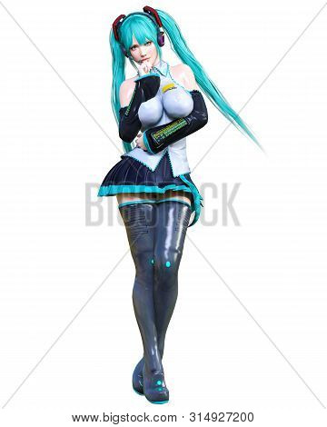 3D Comics Cosplay Anime Girl.
