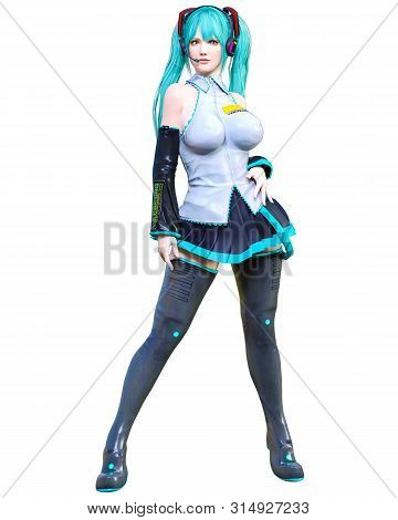 3D Comics Cosplay Anime Girl.
