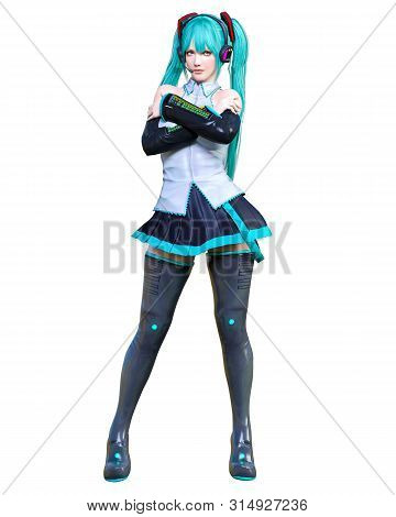 3D Comics Cosplay Anime Girl.