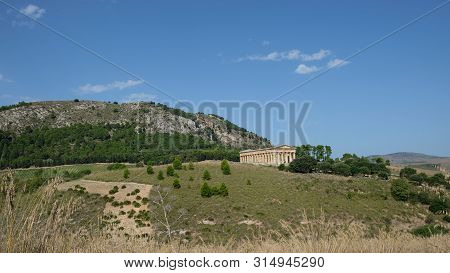 Segesta, Province Of Trapani, Sicily. Segesta Is One Of The Best Preserved And Beautiful Of All The 