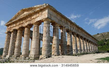 Segesta, Province Of Trapani, Sicily. Segesta Is One Of The Best Preserved And Beautiful Of All The 