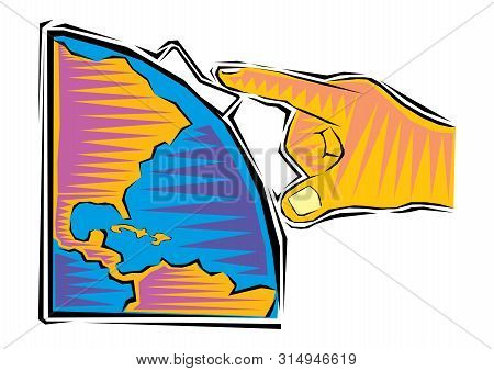 Clipart Of Businessman Turn On The Global Market