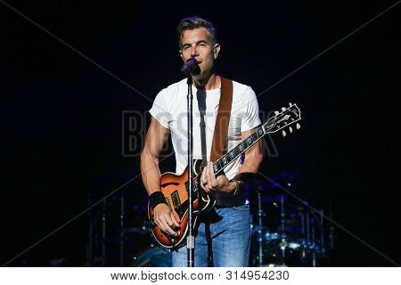WANTAGH, NY - JUL 26: Nick Hexum of 311 performs in concert on July 26, 2019 at Northwell Health at Jones Beach Theater in Wantagh, New York. 