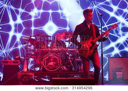 WANTAGH, NY - JUL 26: Nick Hexum of 311 performs in concert on July 26, 2019 at Northwell Health at Jones Beach Theater in Wantagh, New York. 
