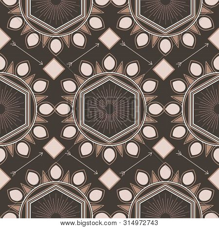 Elegant Brown And Ivoire Geometric Pattern Design
