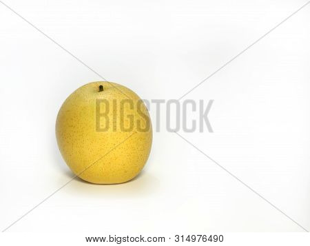 Nashi Pear, Pyrus Pyrifolia, Isolated Against A White Background