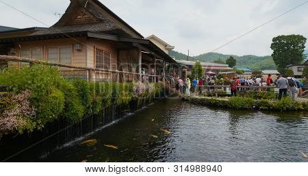 Yamanashi, Japan, 28 June 2019: Oshino Hakkai in Japan