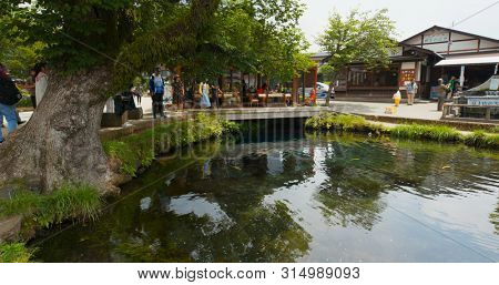 Yamanashi, Japan, 28 June 2019: Oshino Hakkai in Japan