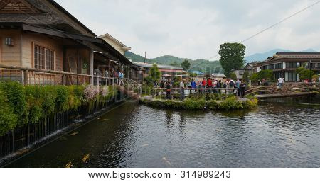 Yamanashi, Japan, 28 June 2019: Oshino Hakkai in Japan